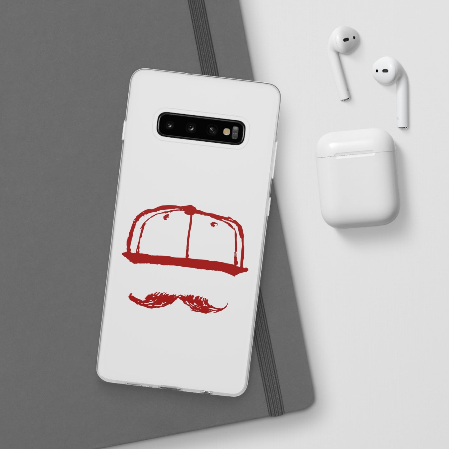 DOMINOLO Mustash Mobile Flexi Case - Big Logo Red