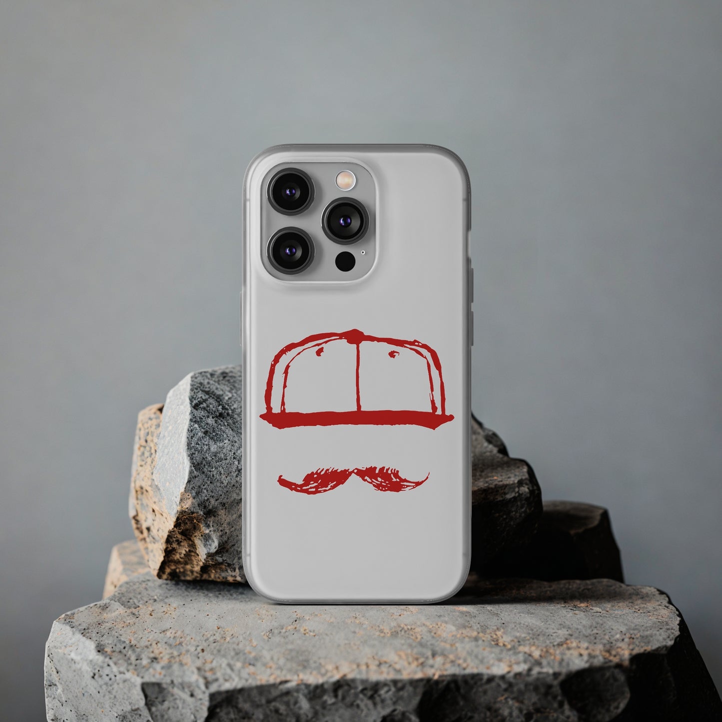 DOMINOLO Mustash Mobile Flexi Case - Big Logo Red