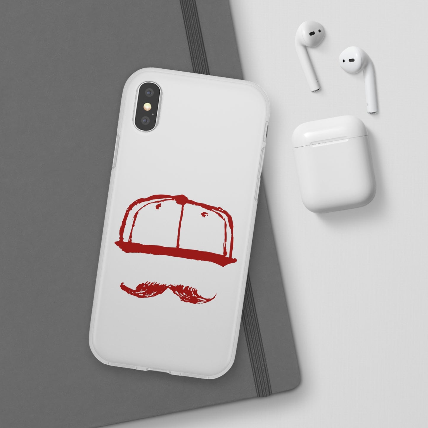 DOMINOLO Mustash Mobile Flexi Case - Big Logo Red